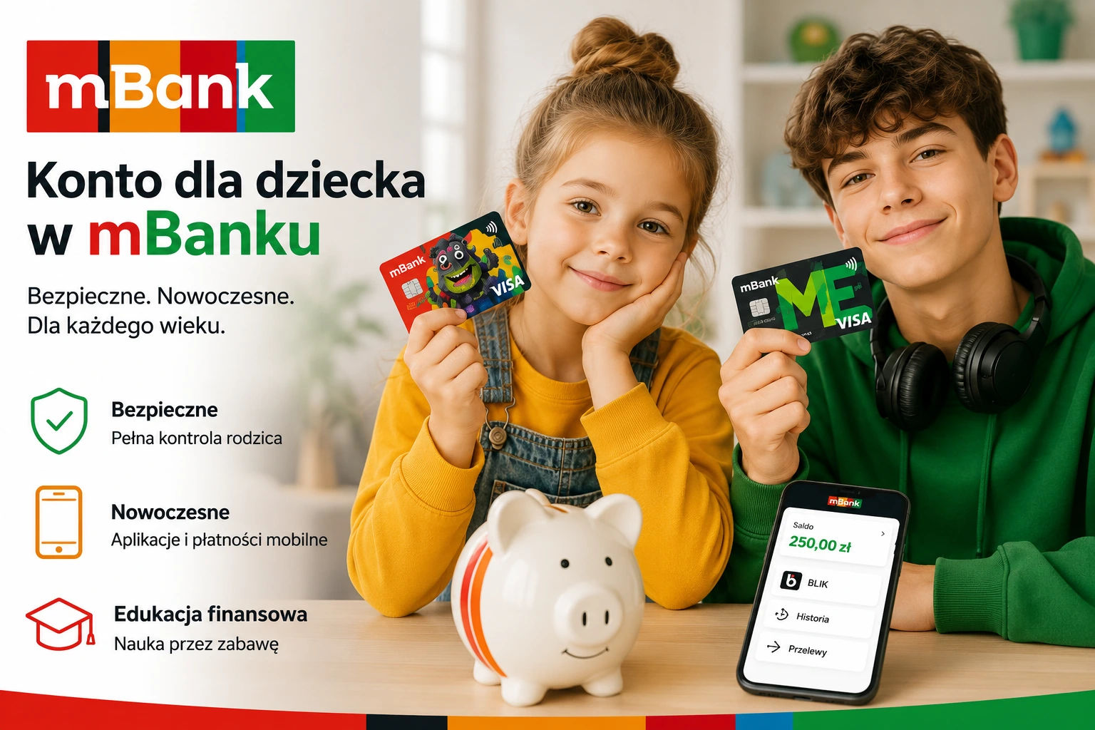 Konto dla dziecka w mBanku – eKonto Junior i eKonto możliwości