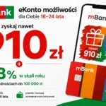 Darmowe eKonto możliwości w mBanku z premią do 910 zł