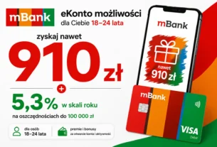 Darmowe eKonto możliwości w mBanku z premią do 910 zł