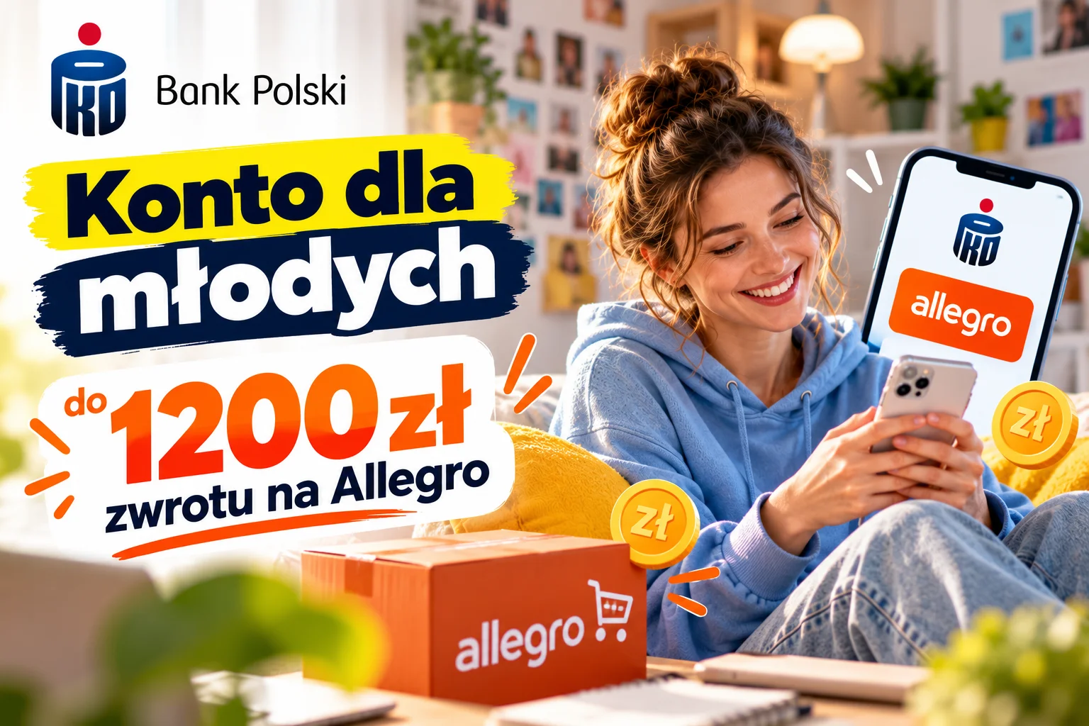 PKO Konto dla Młodych – do 1200 zł zwrotu za zakupy na Allegro i Smart! za 1 zł