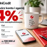 Darmowe konto osobiste w UniCredit z promocją Zysk na start 4% na koncie oszczędnościowym przez 90 dni.