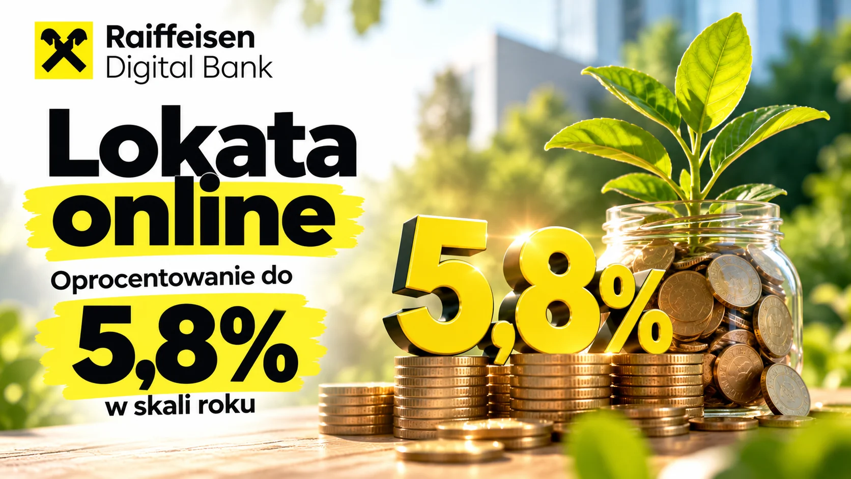Lokata Raiffeisen Digital Bank do 5,8% – promocyjna lokata terminowa
